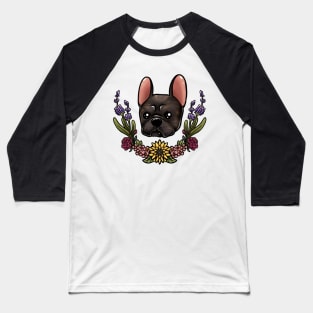 Brindle  frenchie with flowers Baseball T-Shirt